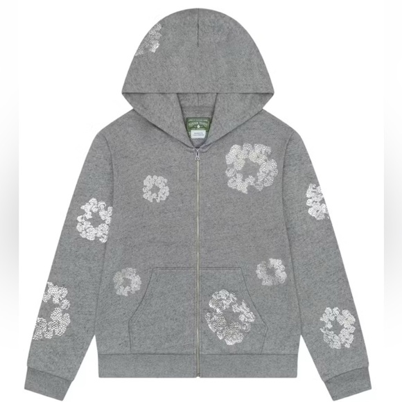 Denim Tears Other - Denim Tears Zip Hoodie Size M Gray White New With Tags